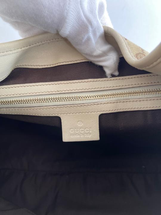 Gucci Beige GG Canvas and Leather Web Jackie O Bouvier Hobo