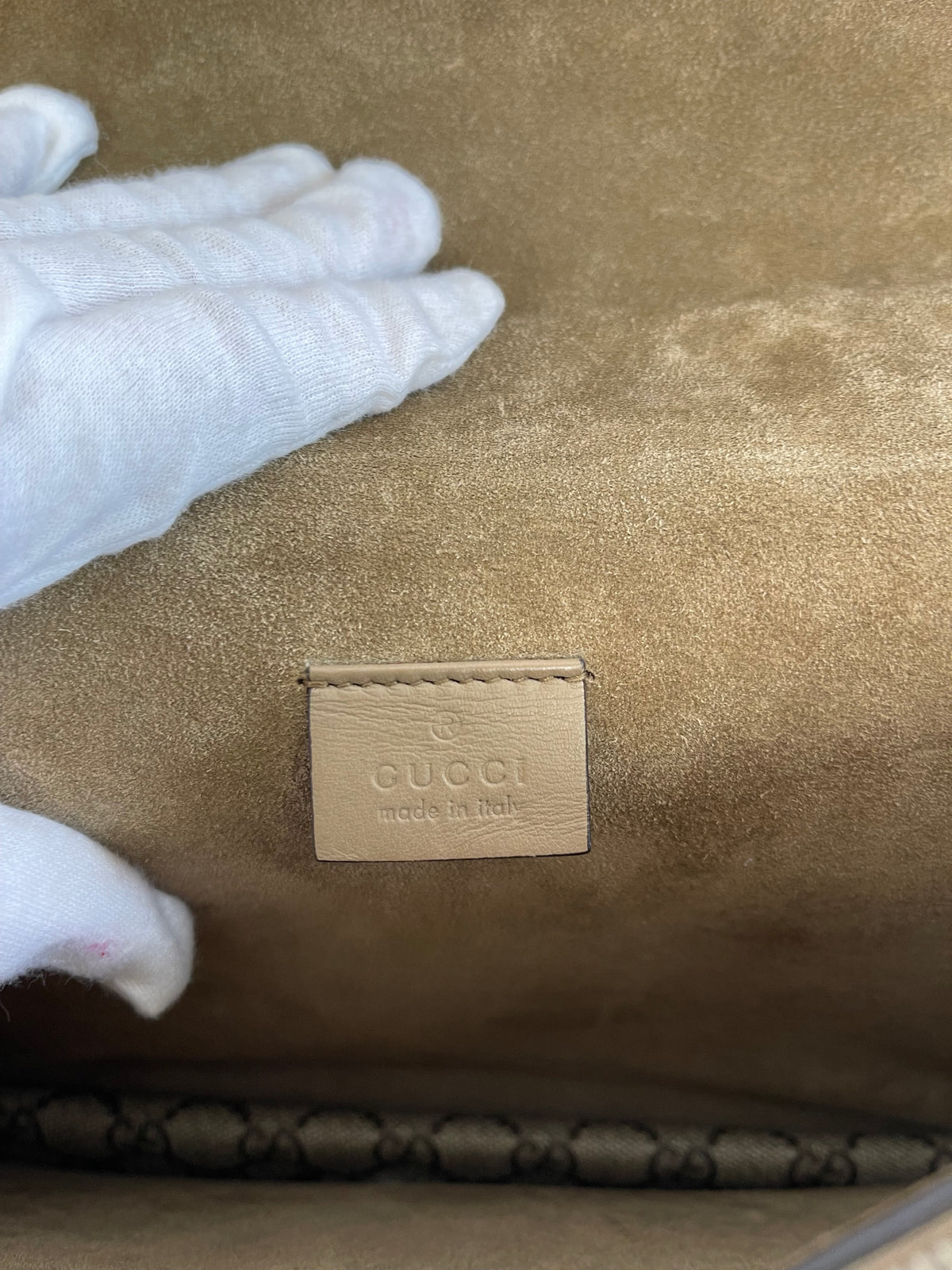 Gucci GG Dionysus Beige And Ebony GG Supreme Coated Canvas Small