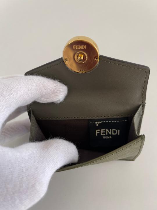 Fendi Vitello F is Fendi Micro Tri-Fold Envelope Wallet Asparago