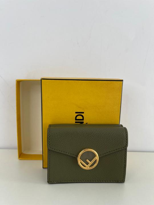Fendi Vitello F is Fendi Micro Tri-Fold Envelope Wallet Asparago