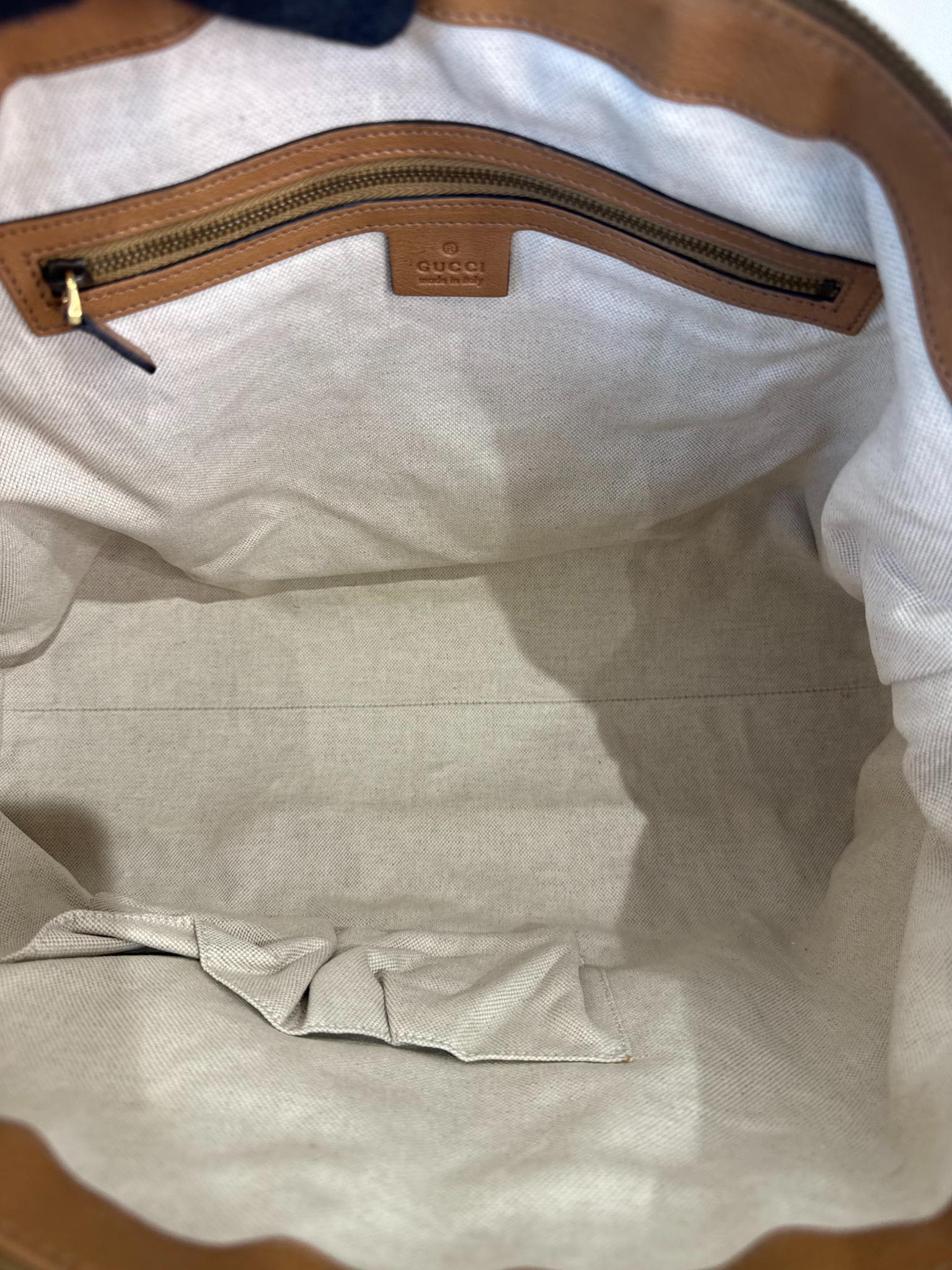 Gucci Beige GG Canvas Vintage Web Rania Top Handle Bag