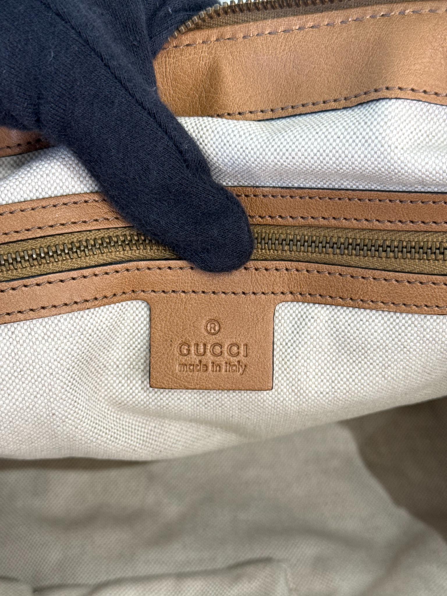Gucci Beige GG Canvas Vintage Web Rania Top Handle Bag