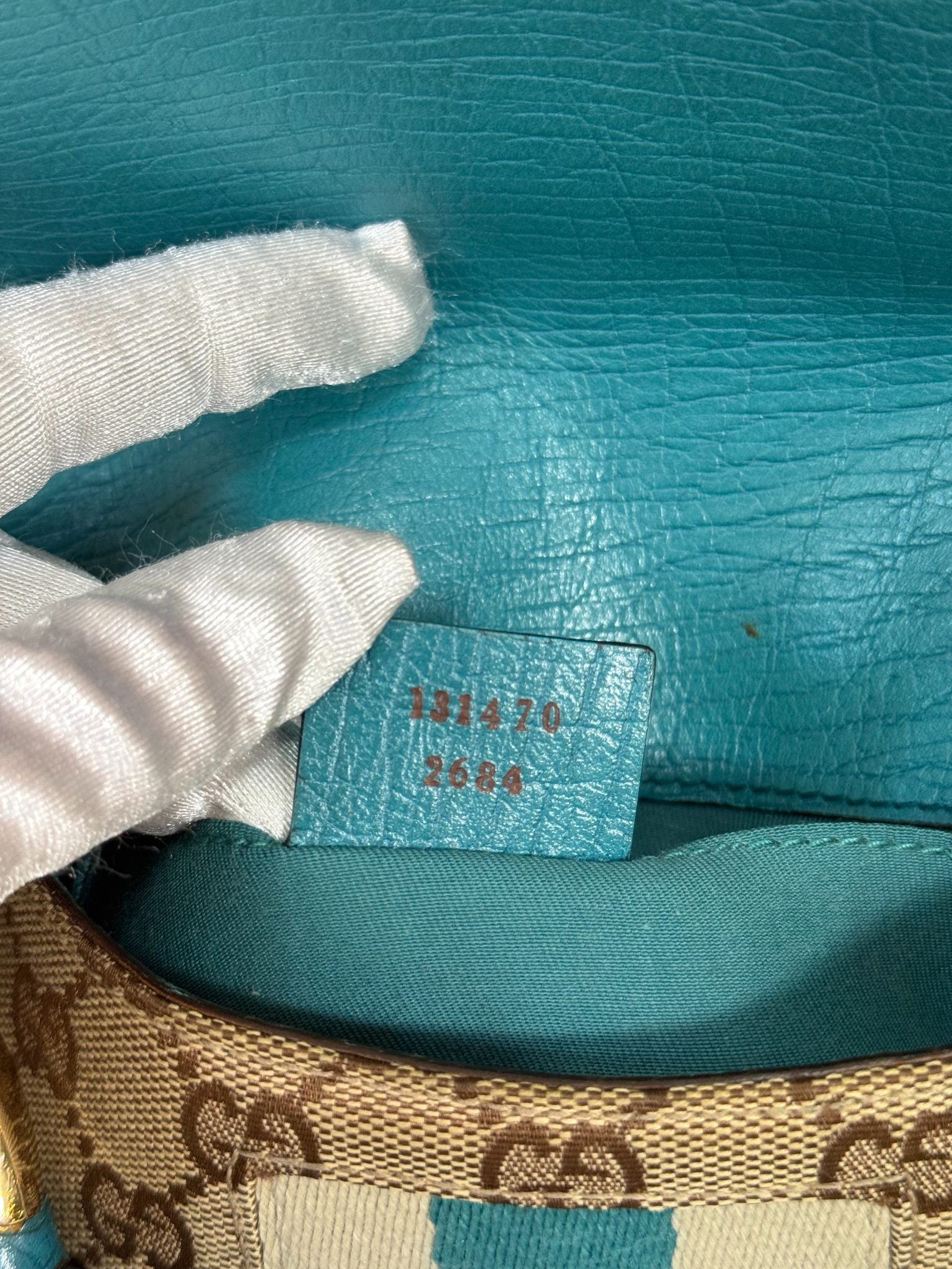 Gucci Horsebit Tom Ford Beige/Blue Canvas/Leather Pochette