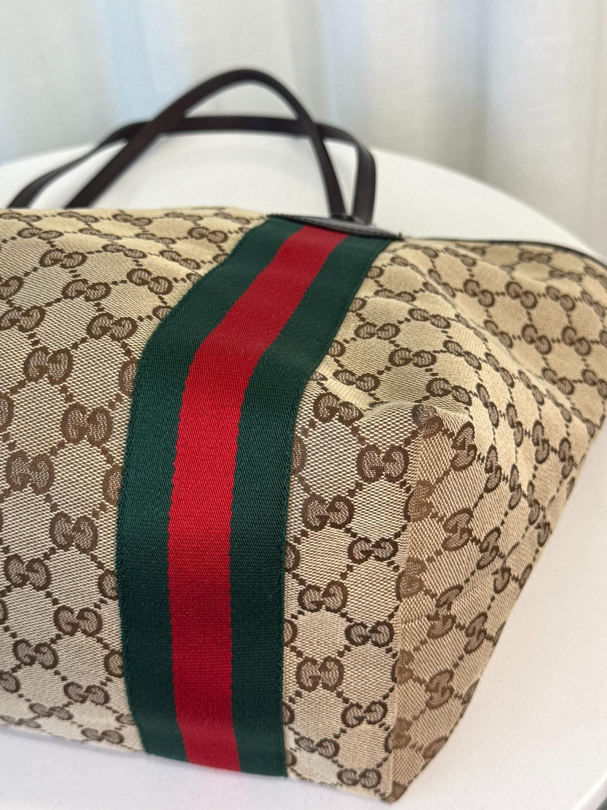 Gucci Beige/Ebony GG Canvas Jolie Tote Bag