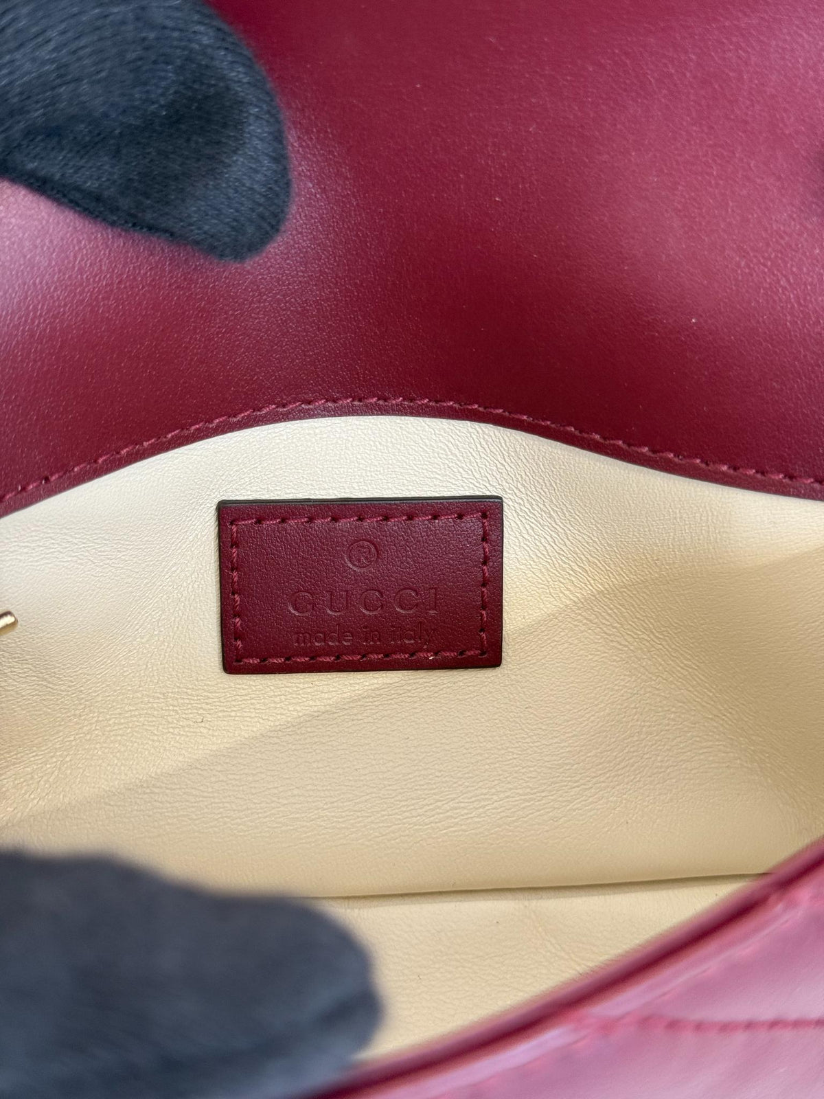 Gucci GG Marmont Rosso Ancora Leather Mini Shoulder Bag