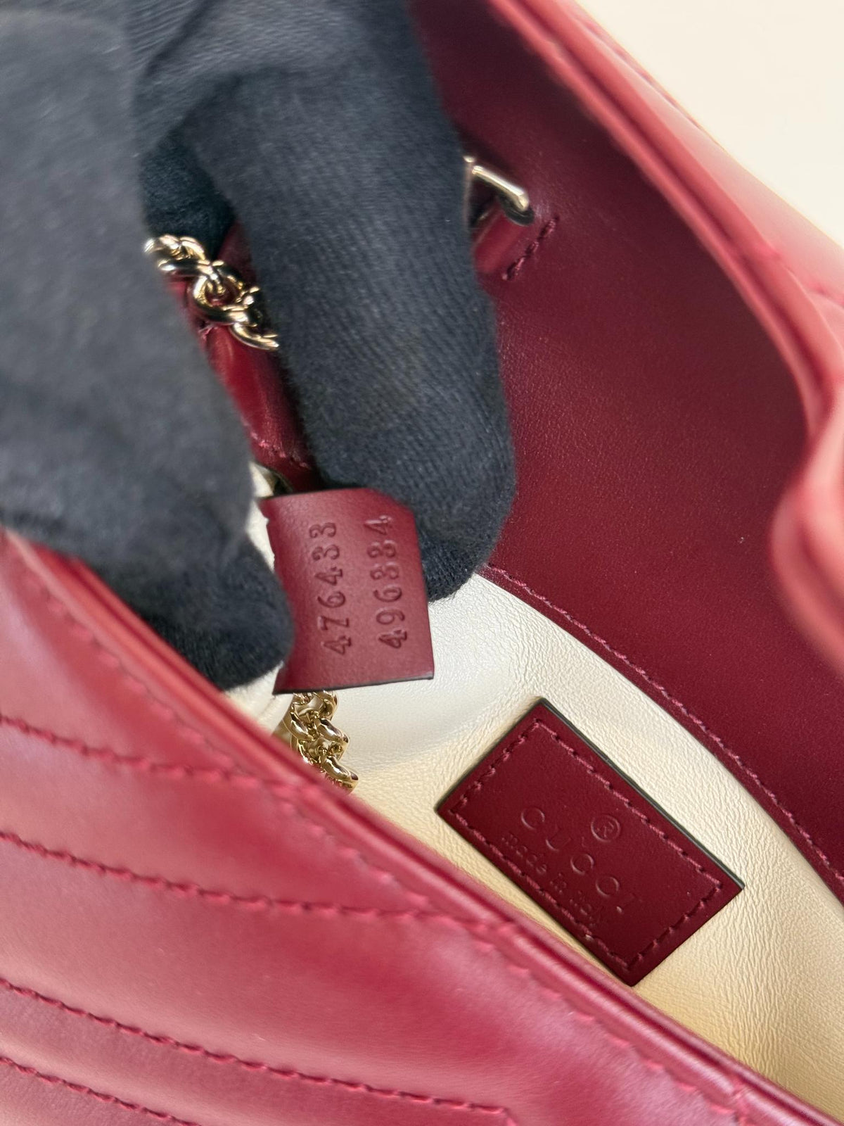 Gucci GG Marmont Rosso Ancora Leather Mini Shoulder Bag