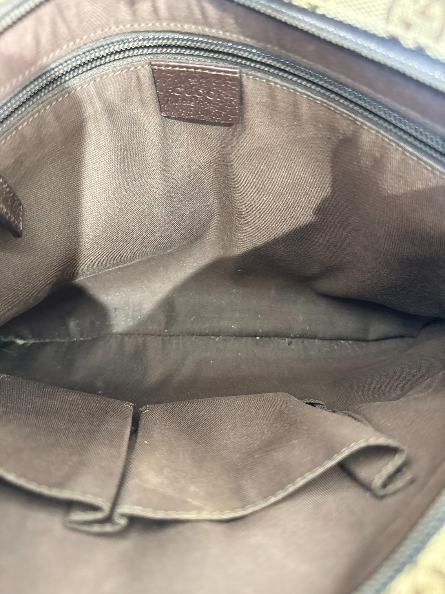 Gucci Beige/Ebony GG Canvas Web Messenger Bag