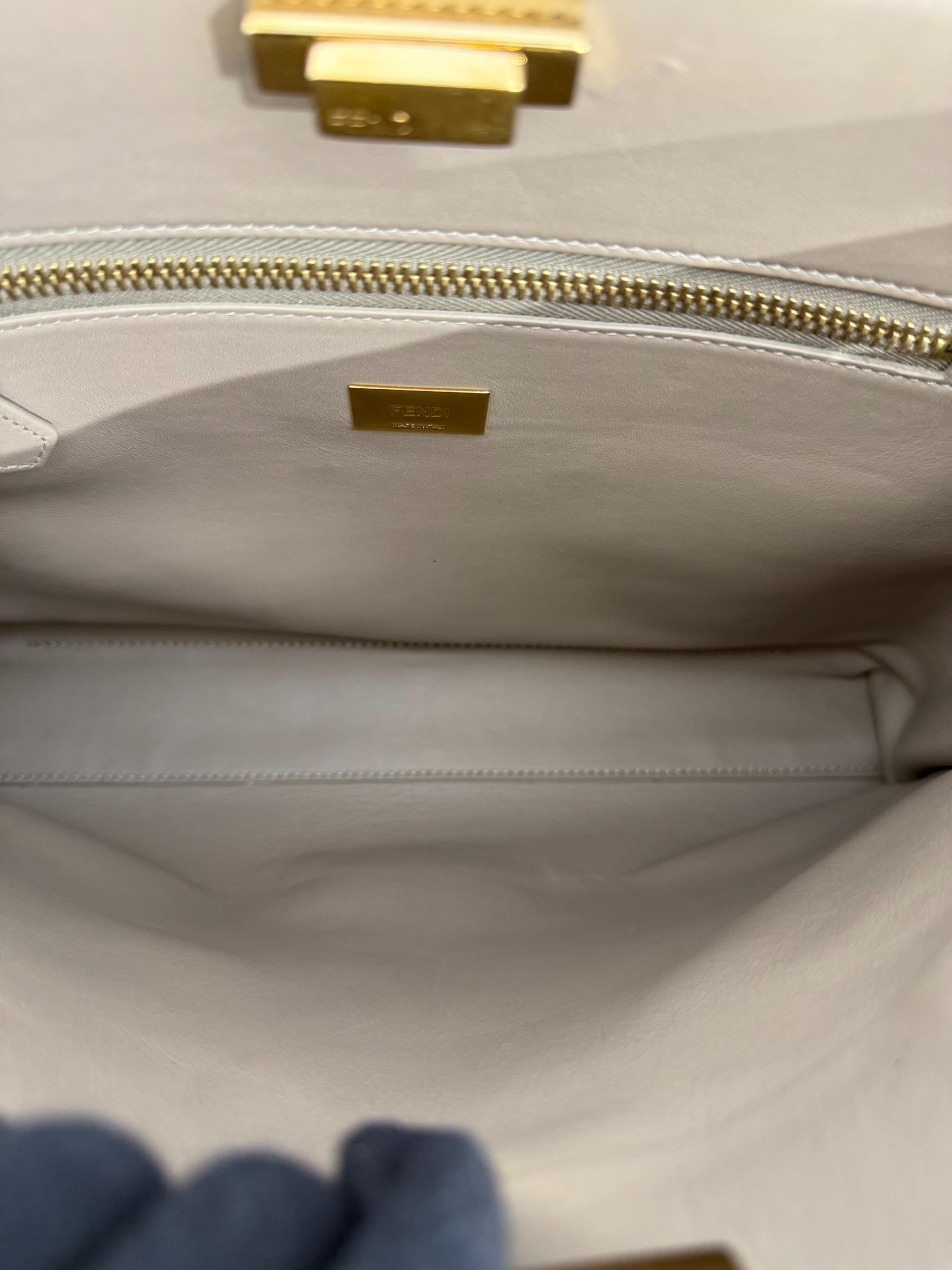 Fendi Peekaboo Large Black Soft Leather Top Handle Bag