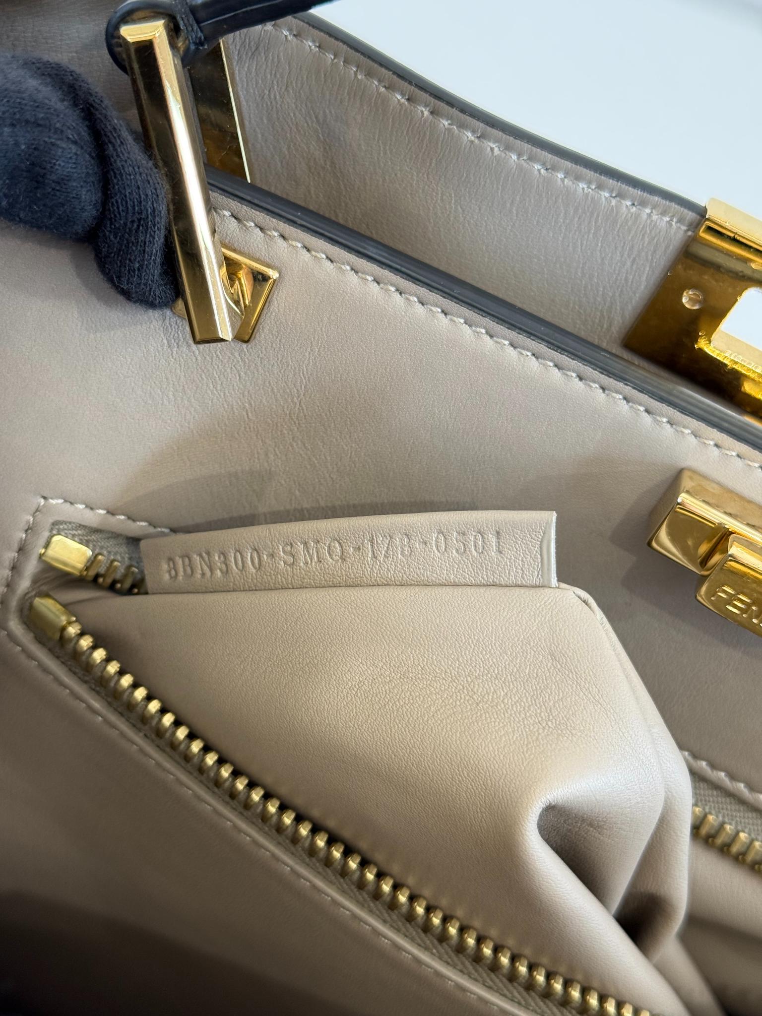 Fendi Peekaboo Large Black Soft Leather Top Handle Bag