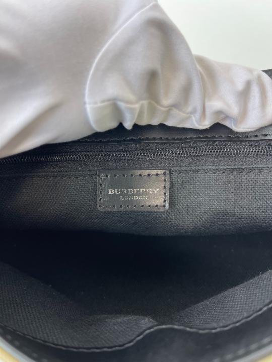 Burberry Beige/Black Nova Check Coated Canvas Pochette