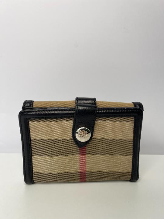 Burberry Beige/Black Nova Check Canvas and Leather Wallet
