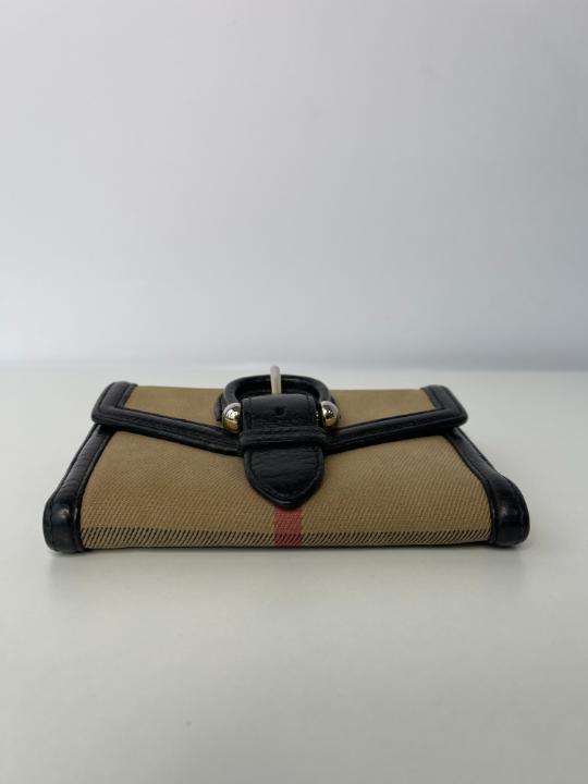 Burberry Beige/Black Nova Check Canvas and Leather Wallet