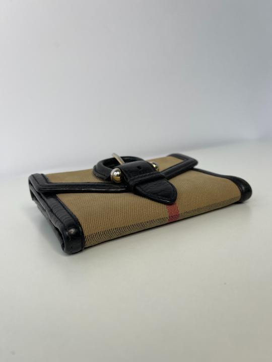Burberry Beige/Black Nova Check Canvas and Leather Wallet