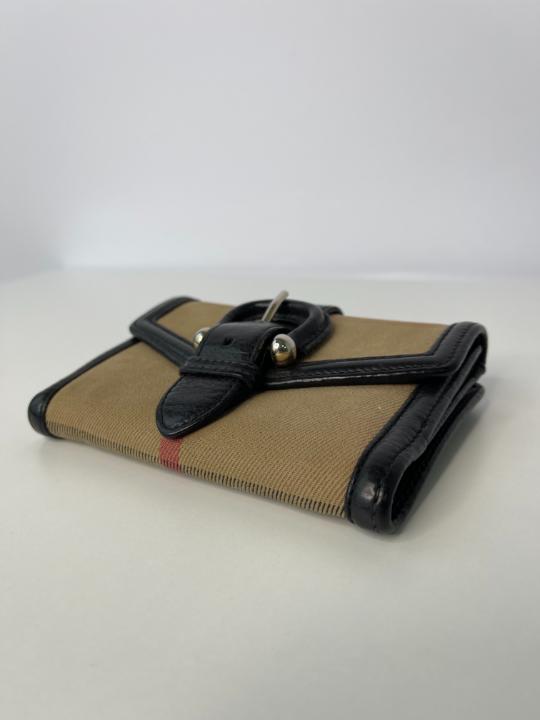 Burberry Beige/Black Nova Check Canvas and Leather Wallet