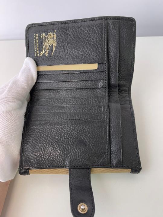 Burberry Beige/Black Nova Check Canvas and Leather Wallet