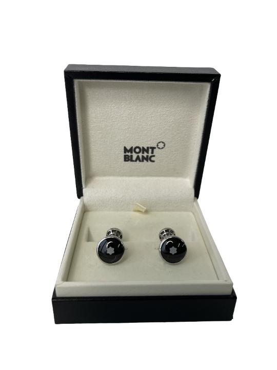 Montblanc Cufflinks Sterling Silver and Black for Men