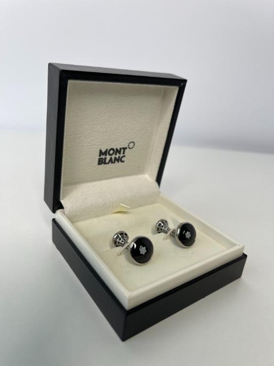Montblanc Cufflinks Sterling Silver and Black for Men