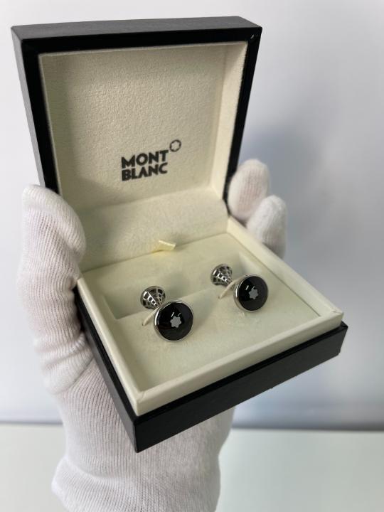 Montblanc Cufflinks Sterling Silver and Black for Men