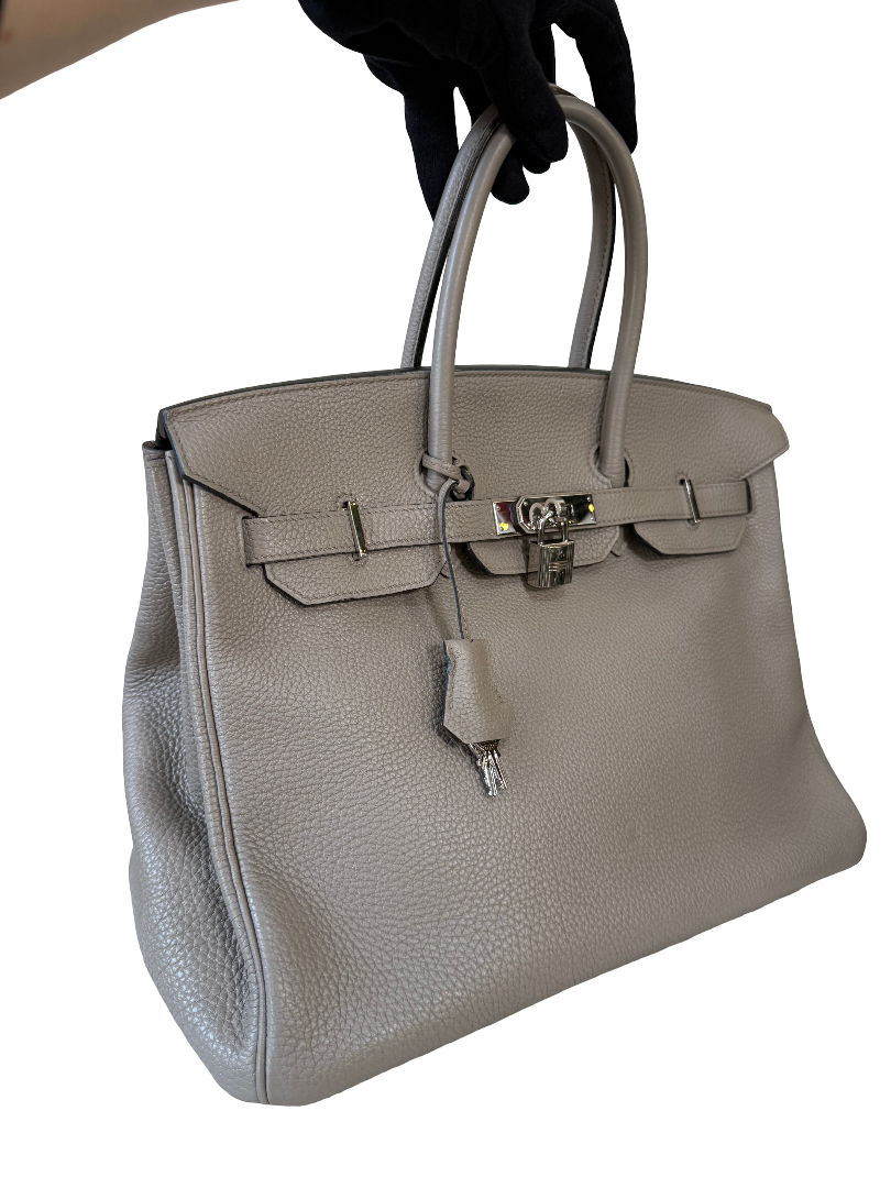 Hermès Birkin 35 Gris Mouette Togo Leather Palladium Hardware