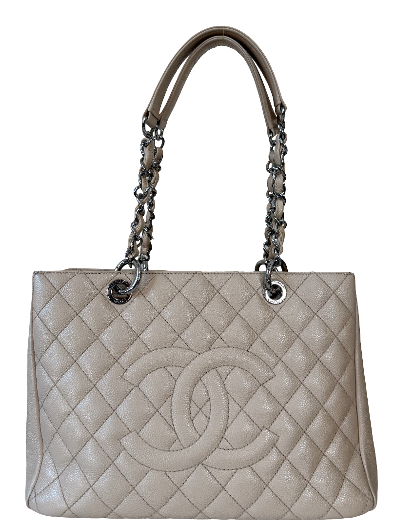Chanel Grand Shopping Tote Beige Caviar Leather (GST)