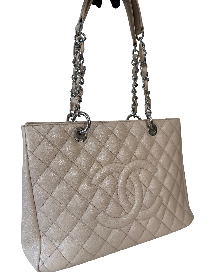 Chanel Grand Shopping Tote Beige Caviar Leather (GST)