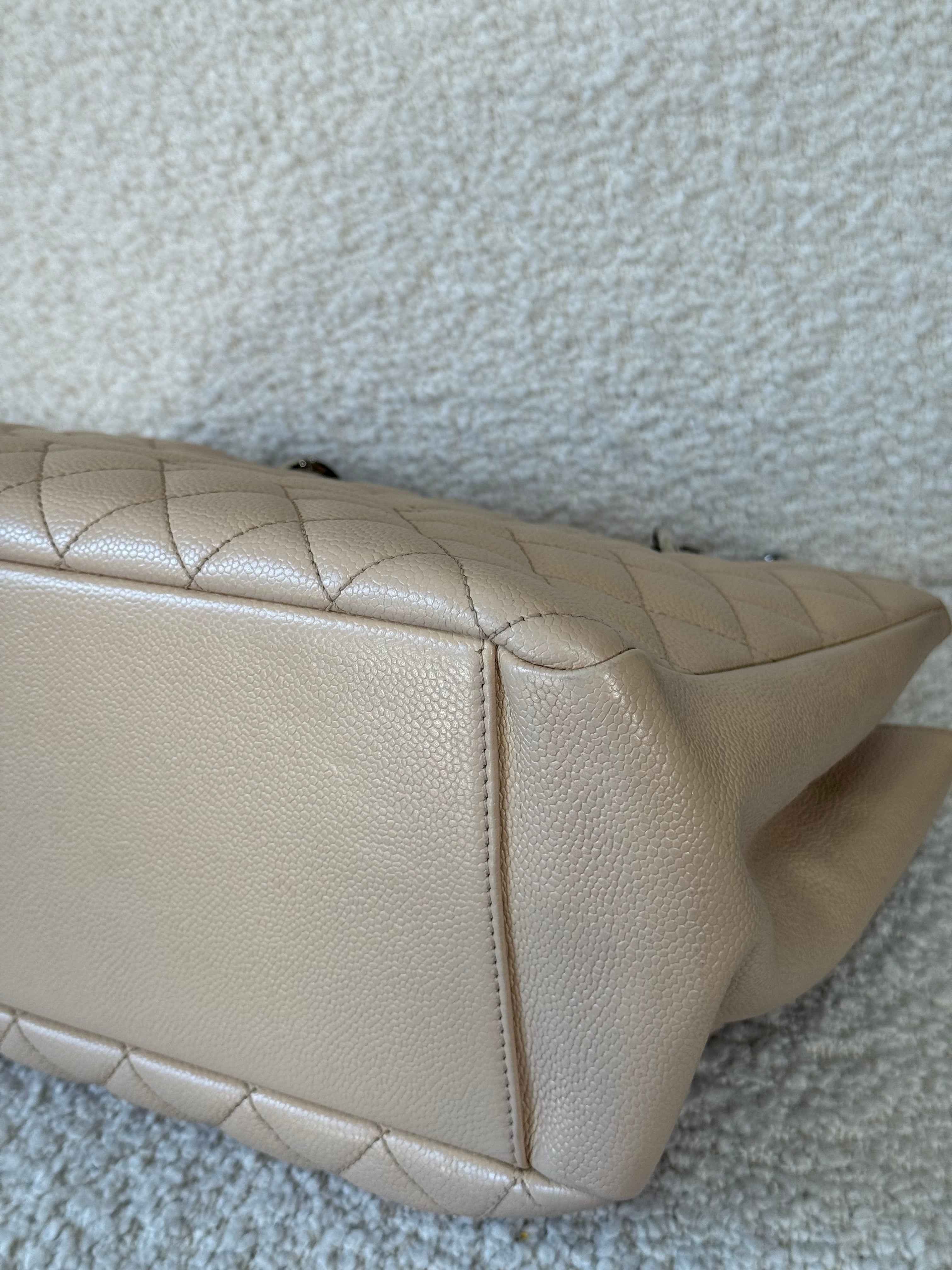 Chanel Grand Shopping Tote Beige Caviar Leather (GST)