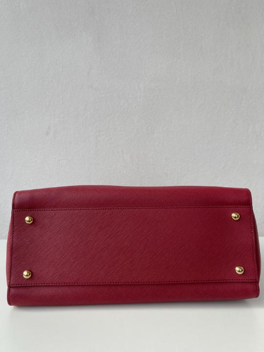 Salvatore Ferragamo Batik Medium Red Saffiano Leather Satchel