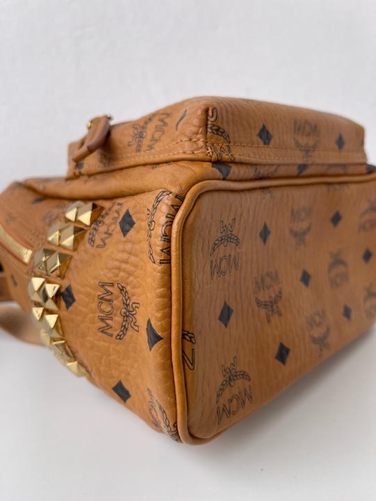 MCM Stark Mini Monogram Coated Canvas Backpack