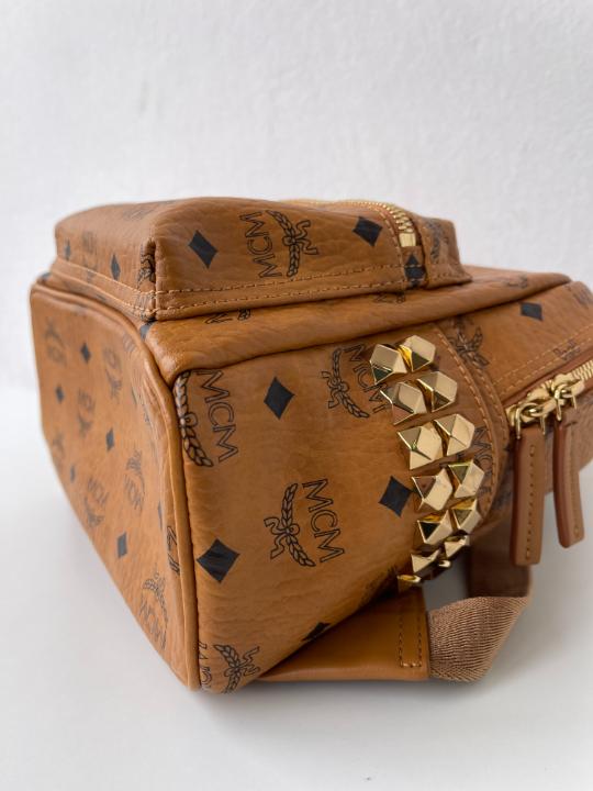 MCM Stark Mini Monogram Coated Canvas Backpack