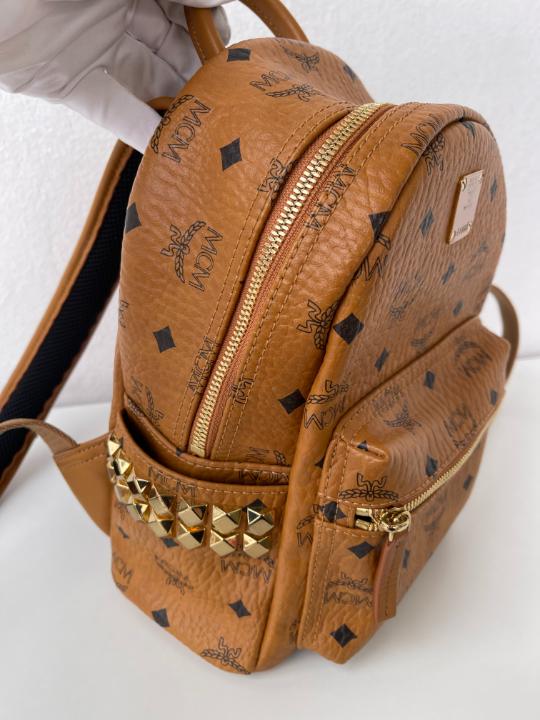 MCM Stark Mini Monogram Coated Canvas Backpack