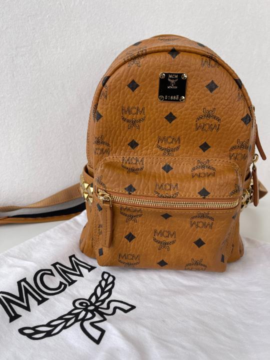 MCM Stark Mini Monogram Coated Canvas Backpack