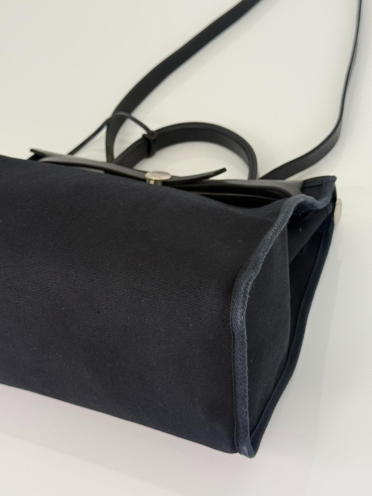 Hermès Herbag Zip 31 PM Black Canvas and Leather Shoulder Bag
