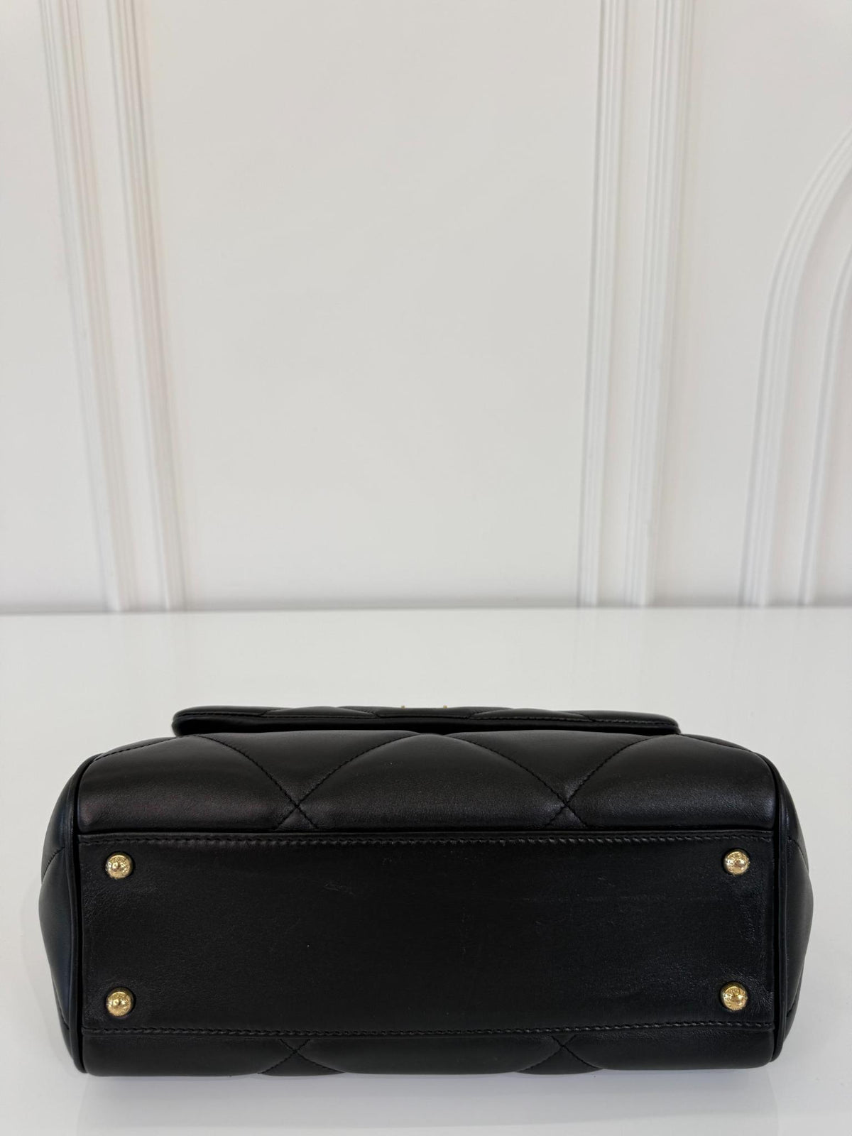 Dolce Gabbana Medium Miss Sicily Aria Black Calfskin Matelassé Top Handle Bag