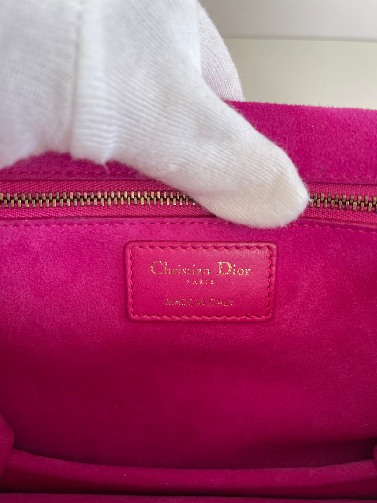 Christian Dior Dioraddict Large Fuchsia Lambskin Cannage Flap Bag