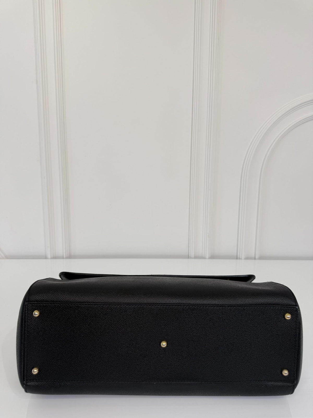 Dolce Gabbana Extra Large Miss Sicily Black Leather Top Handle Bag