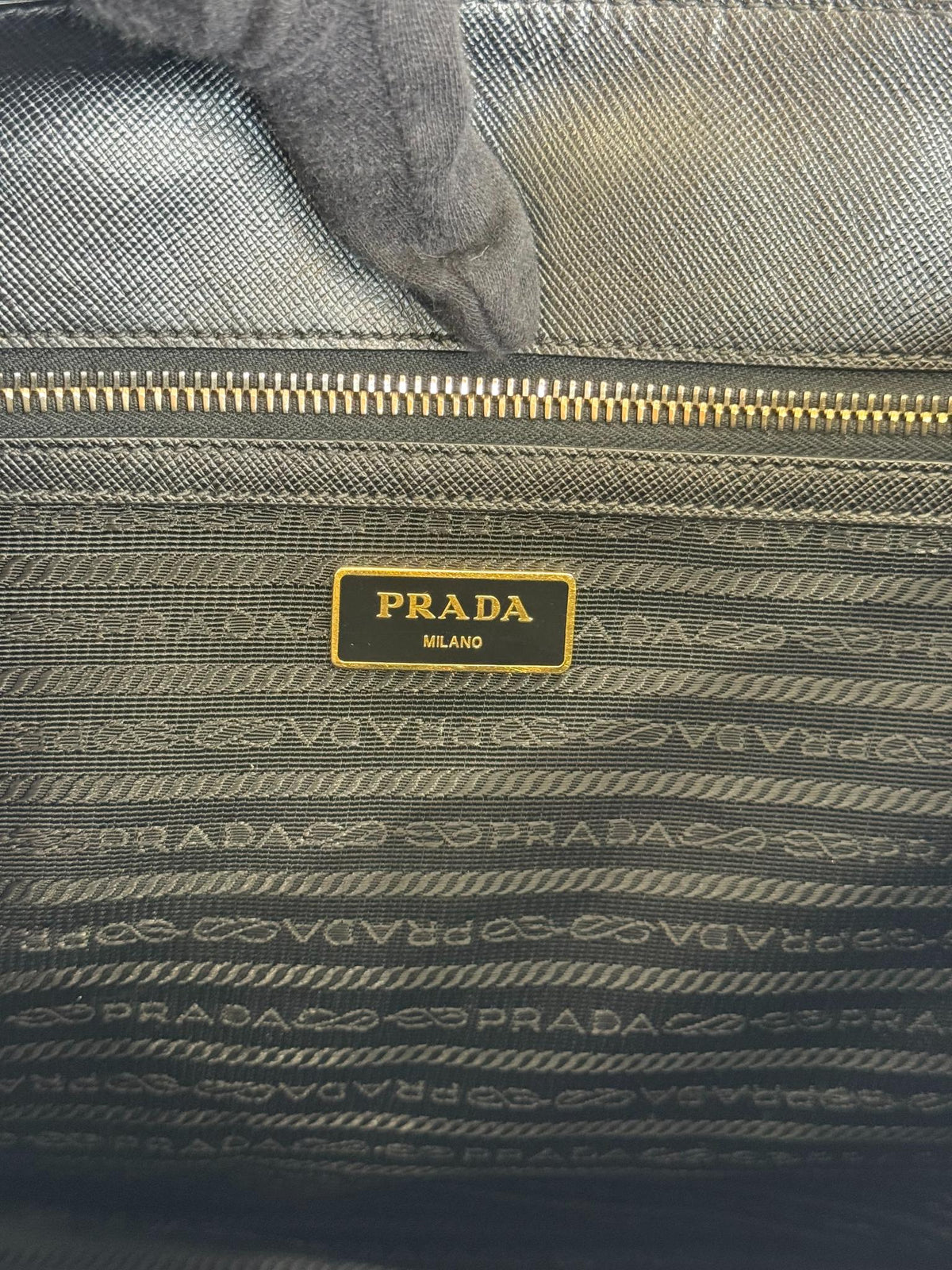 Prada Saffiano Large Galleria Double Zip Tote Black