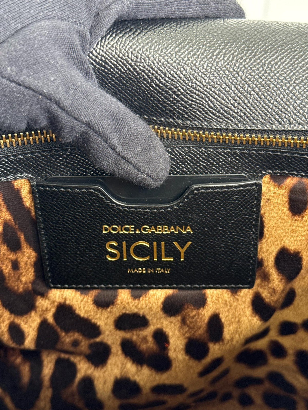 Dolce Gabbana Extra Large Miss Sicily Black Leather Top Handle Bag