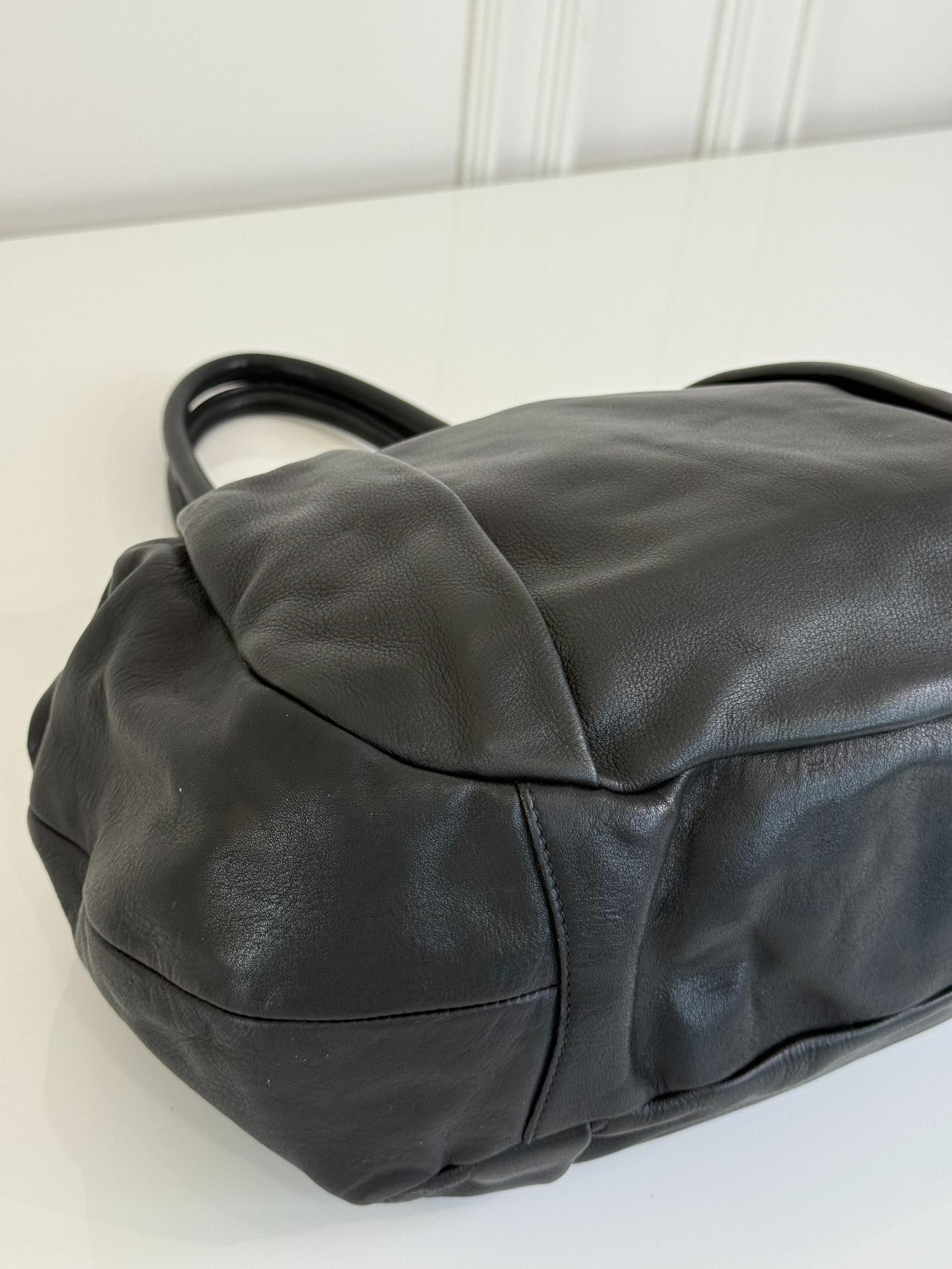 Prada Black Deerskin Cervo Antik Bowler Bag
