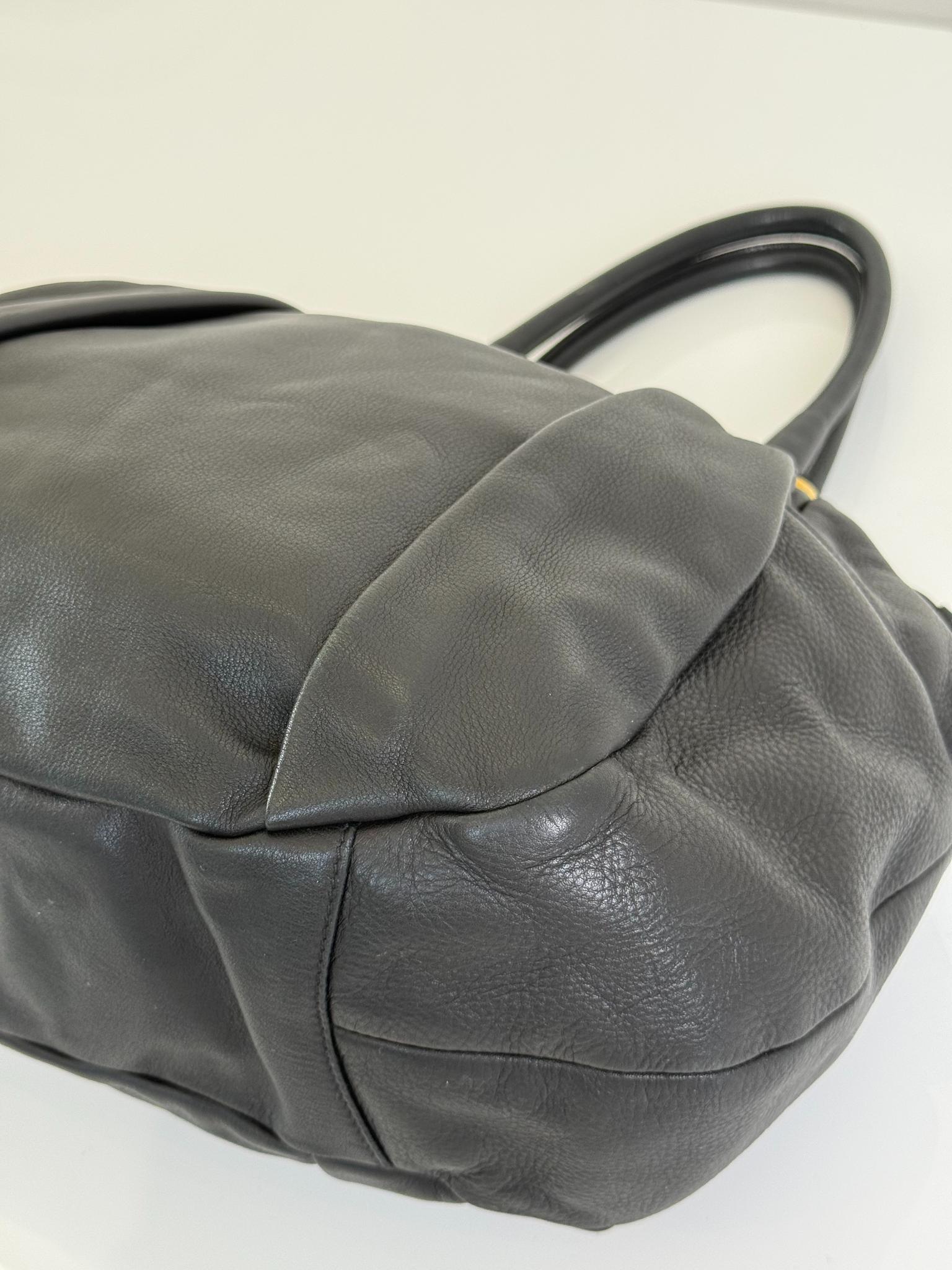 Prada Black Deerskin Cervo Antik Bowler Bag