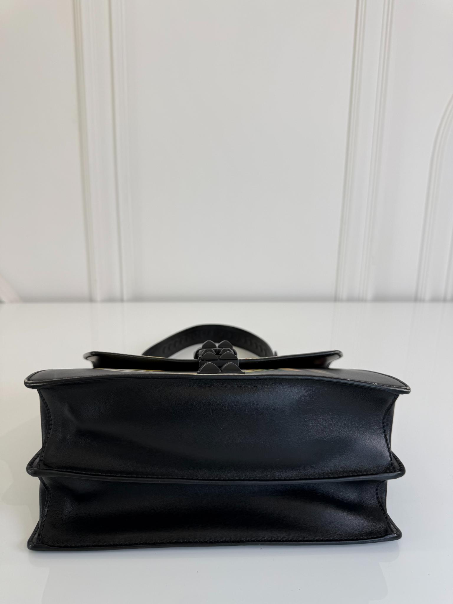 Prada Saffiano City Lights Print Studded Elektra Shoulder Bag