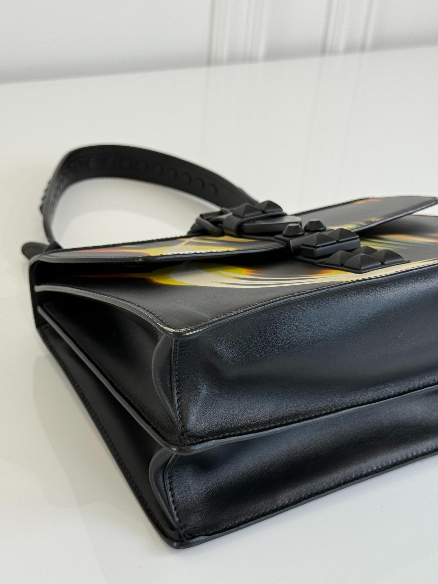 Prada Saffiano City Lights Print Studded Elektra Shoulder Bag