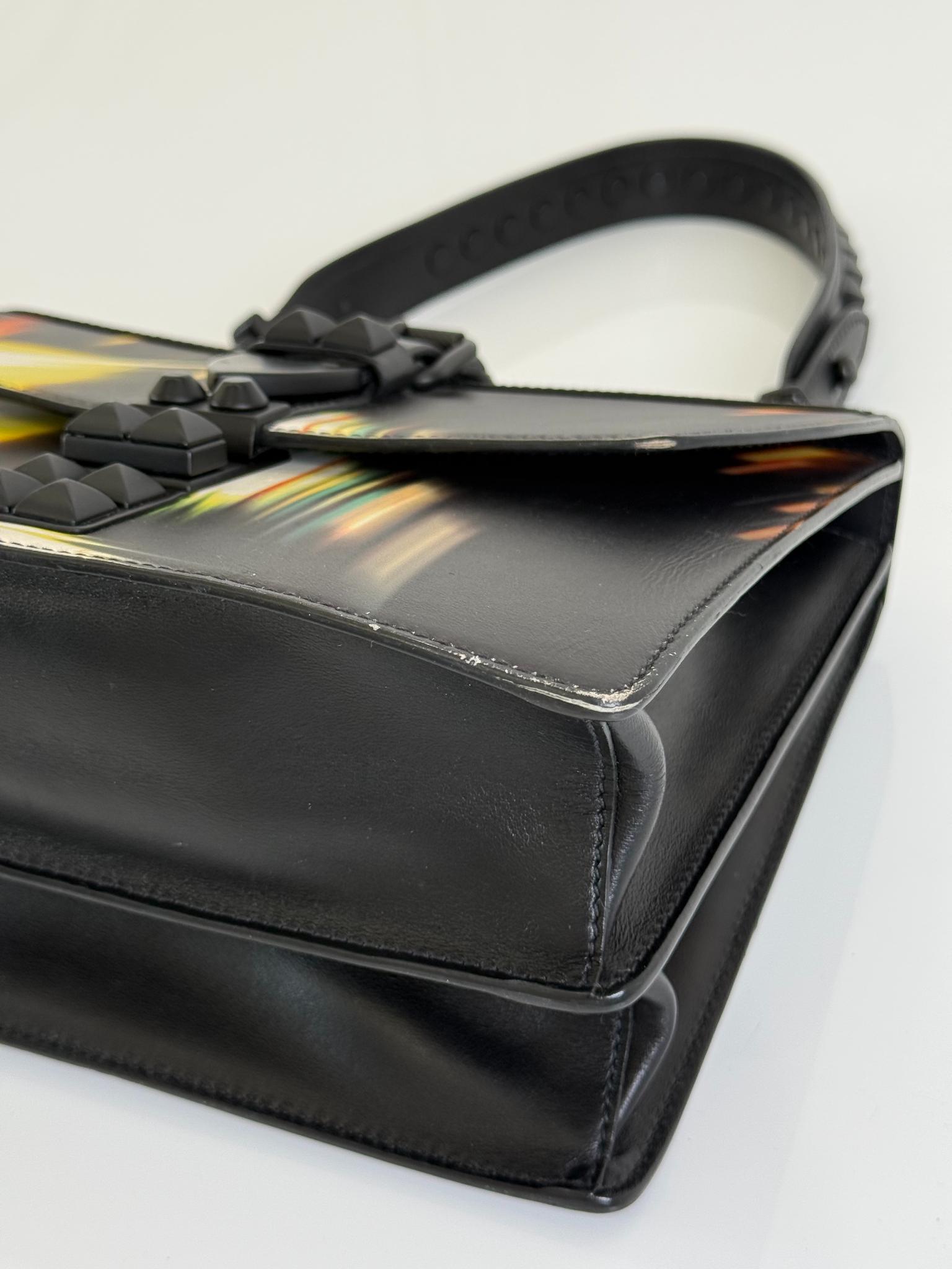 Prada Saffiano City Lights Print Studded Elektra Shoulder Bag