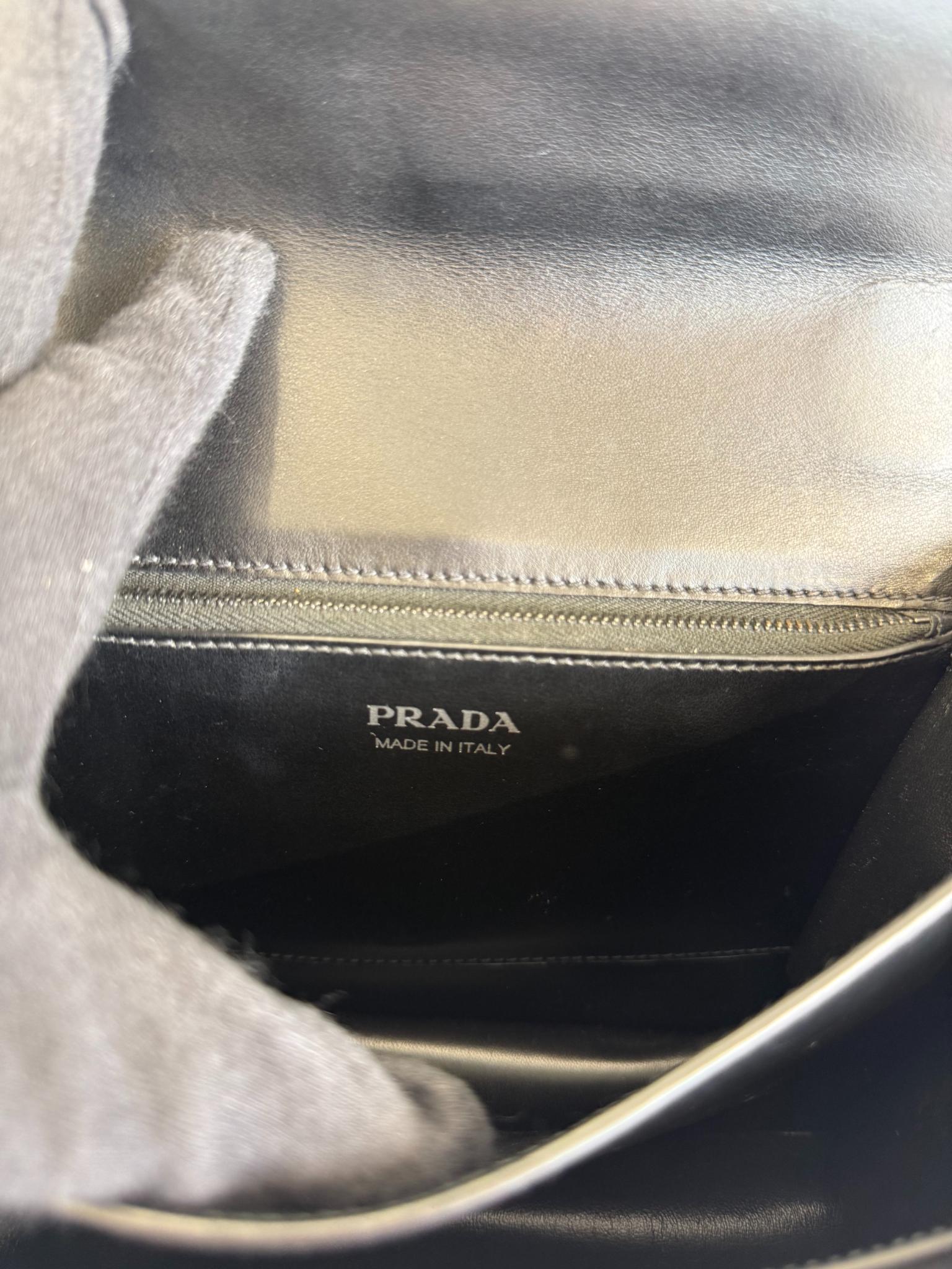 Prada Saffiano City Lights Print Studded Elektra Shoulder Bag