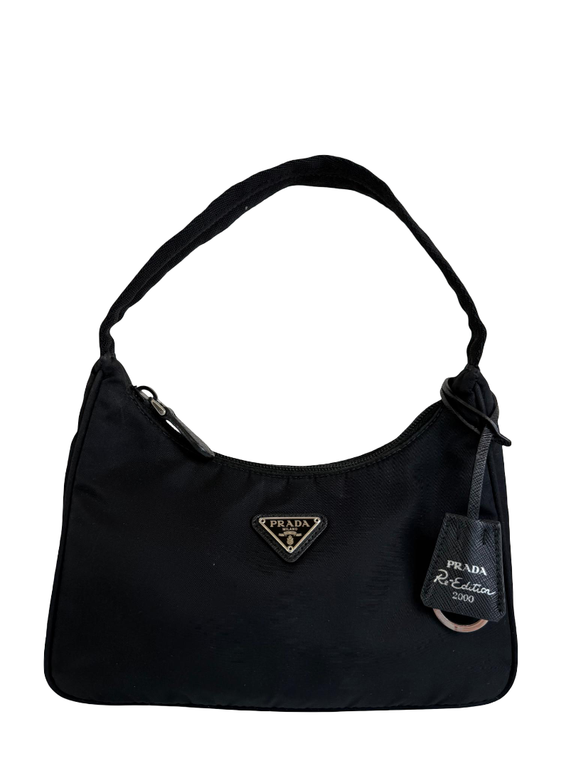 Prada Re-Edition 2000 Re-Nylon and Saffiano Black Pochette