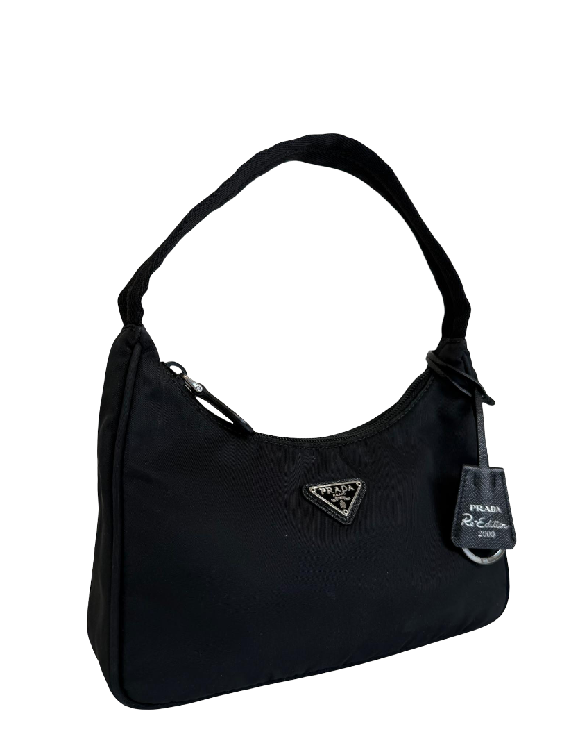 Prada Re-Edition 2000 Re-Nylon and Saffiano Black Pochette