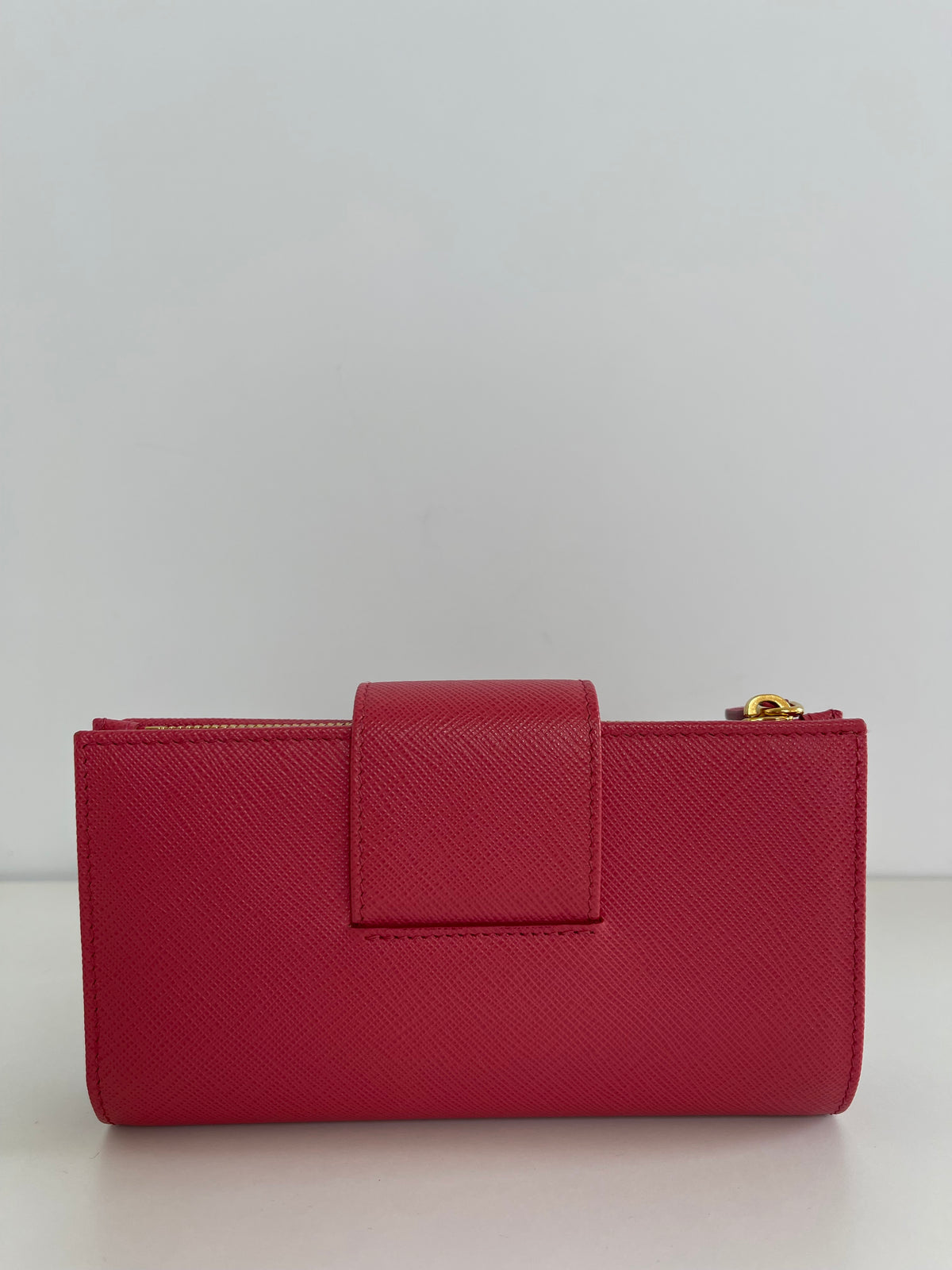 Prada Saffiano Metal Medium Pink Peonia Wallet