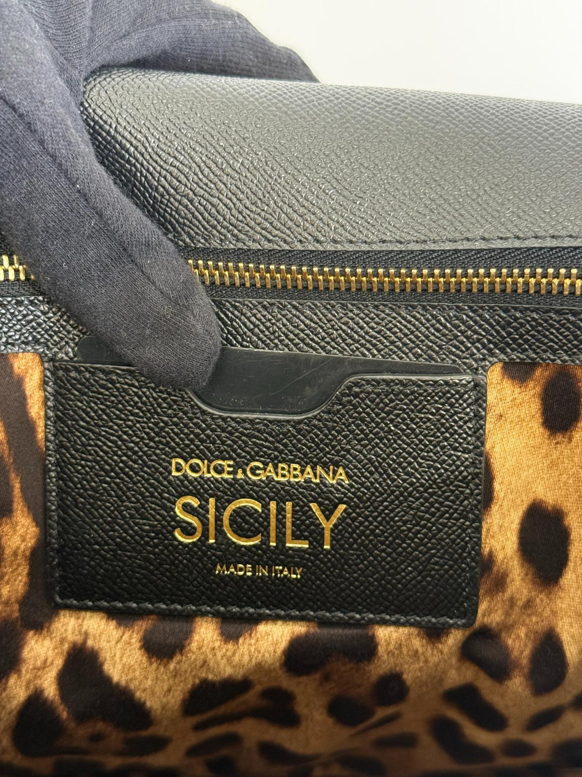 Dolce Gabbana Extra Large Miss Sicily Black Leather Top Handle Bag
