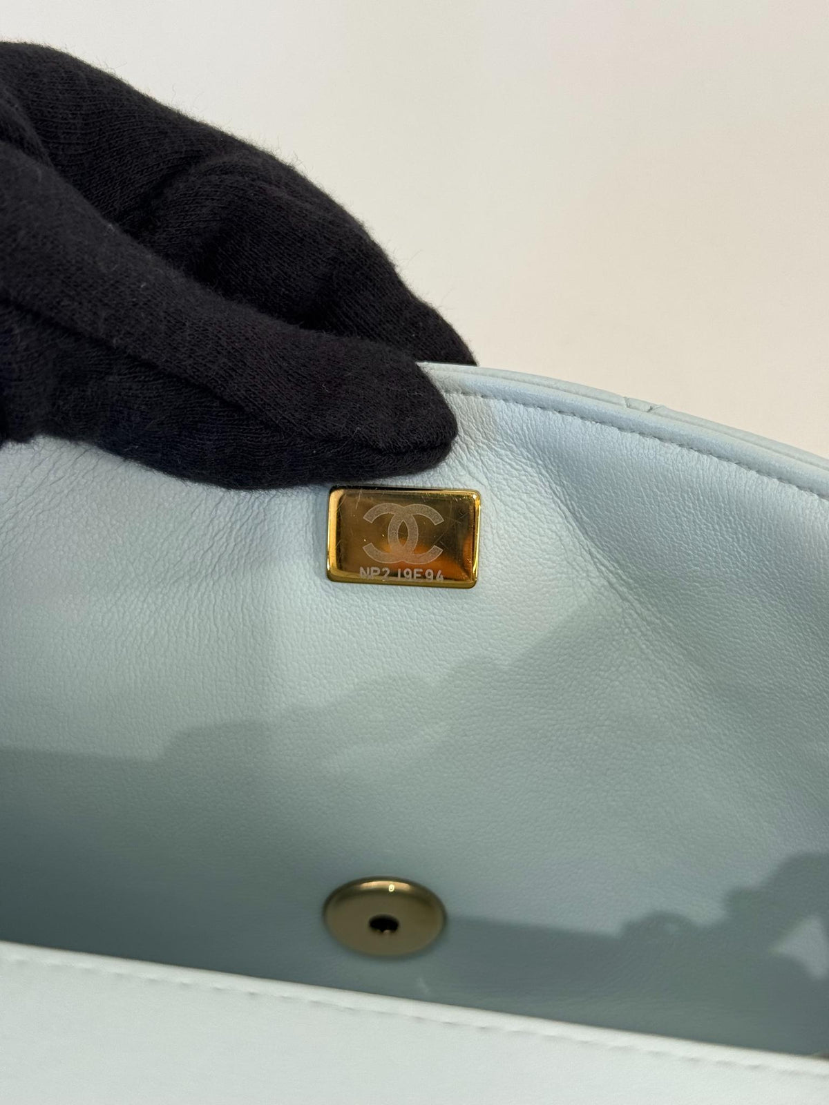 Chanel Lambskin Light Blue Quilted Mini Square Flap