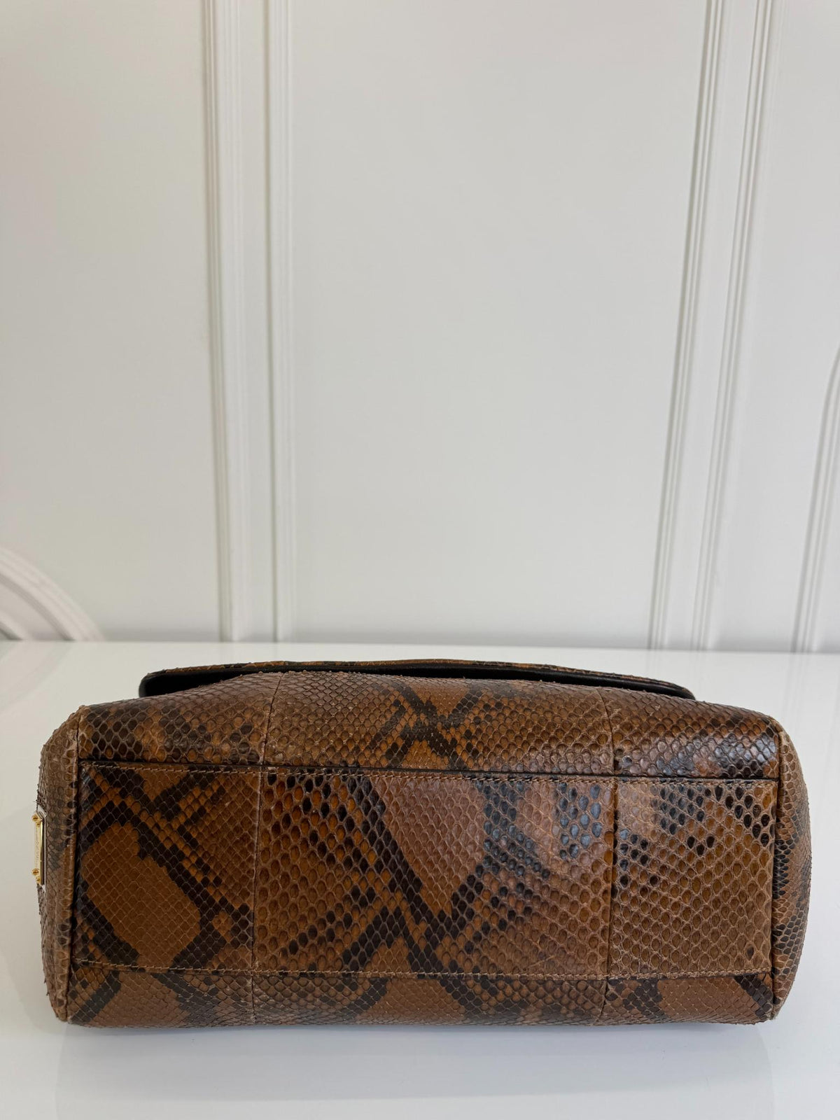 Dolce Gabbana Sicily Python Leather Handbag