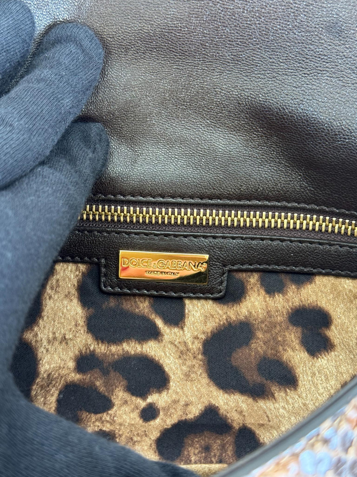 Dolce Gabbana Sicily Python Leather Handbag